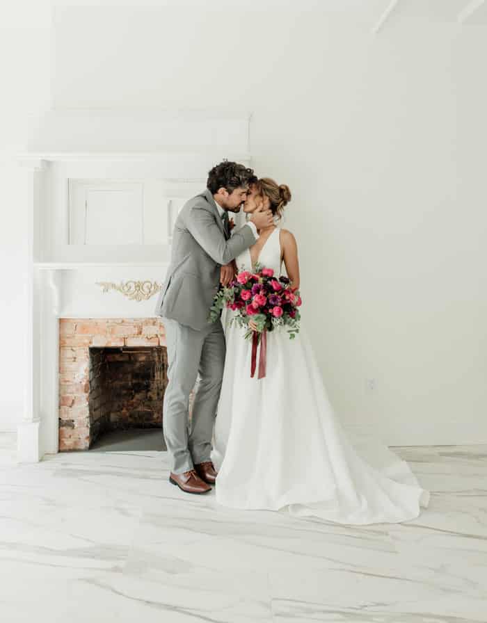 Bride and groom at the Colonial Inn