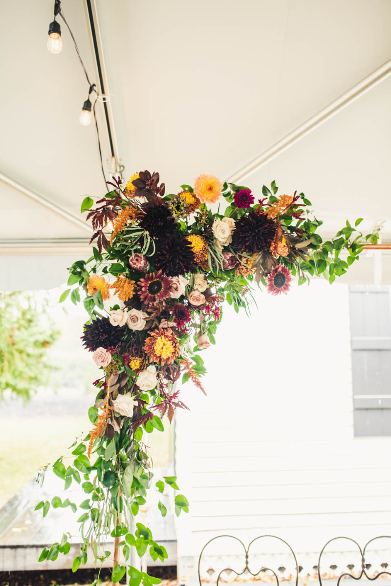 Fall wedding arch at The Victorian