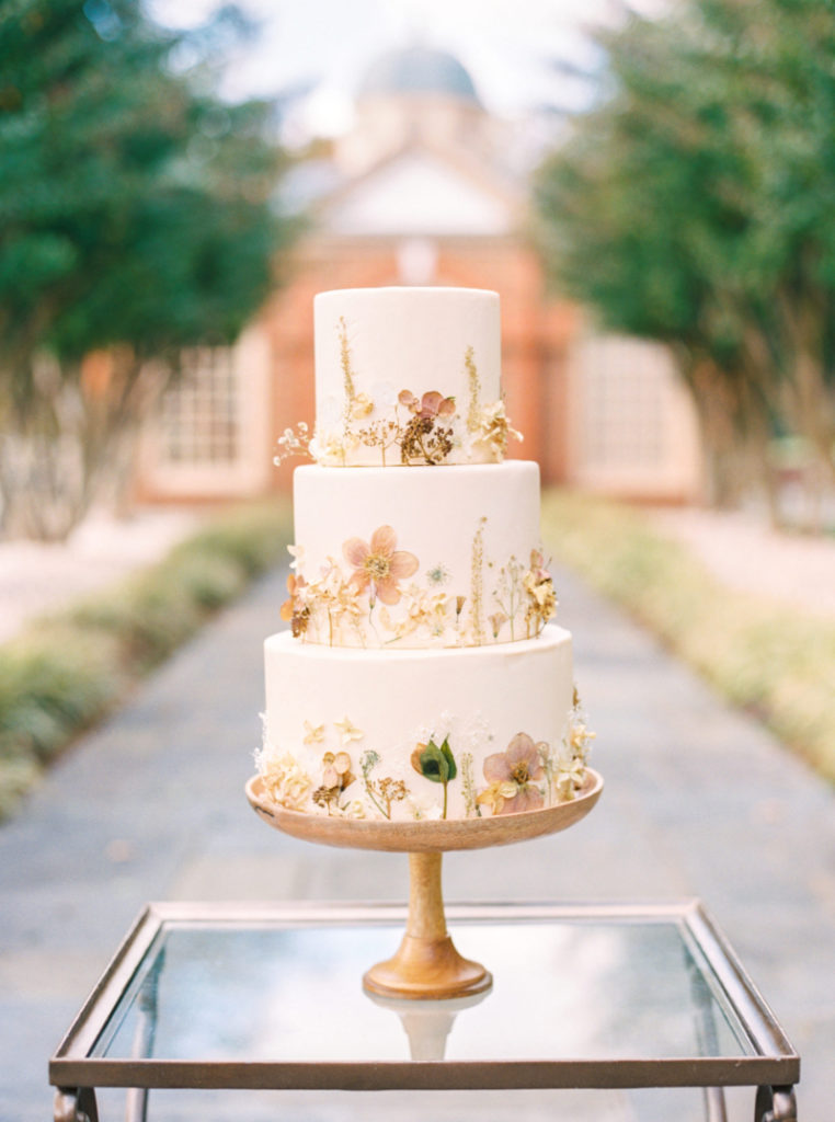 A Pressed Flower Cake for a Fall Wedding at The Estate at River Run